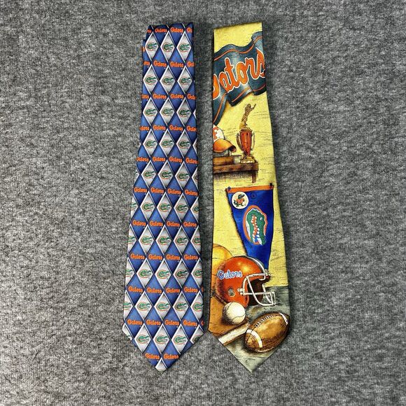 Lot of 2 University Of Florida Silk Neck Ties Florida Gators Blue Orange UF - Picture 1 of 11